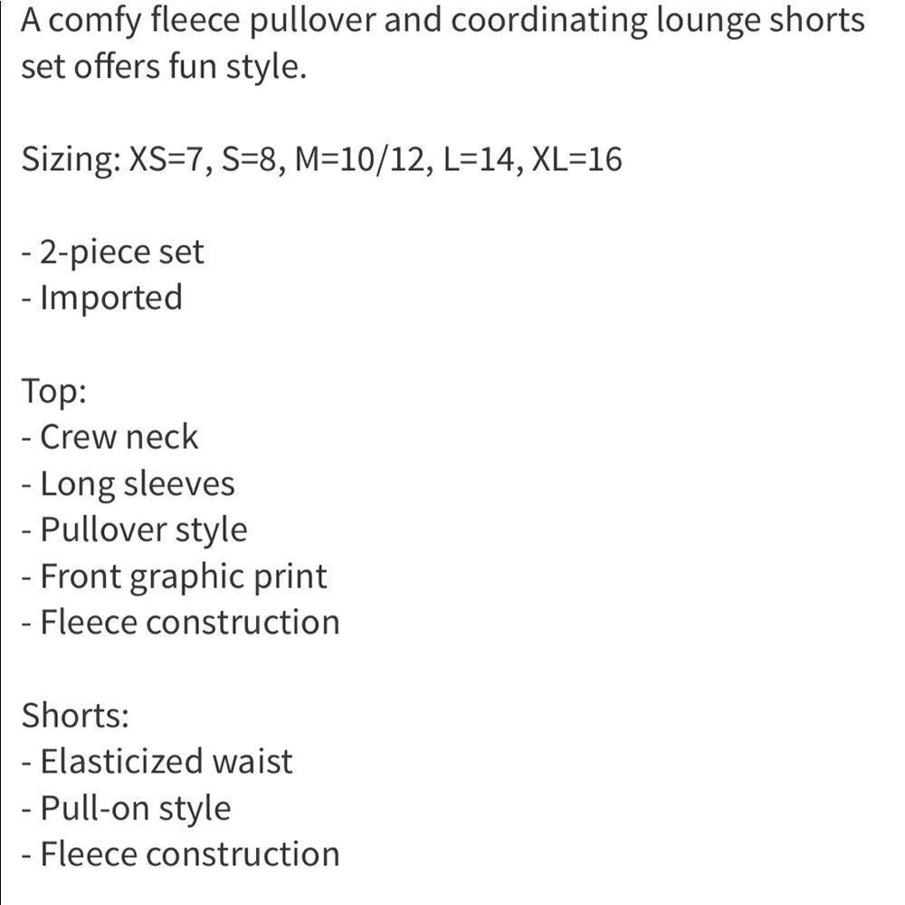 Fleece Pullover & shorts lounge set - Picture 3 of 3
